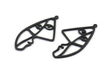 Black Face Charm, 5 Oxidized Brass Black Face Charms With 1 Loop, Pendants, Earrings, Findings (39x20x1mm) D0637