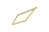 Brass Diamond Charm, 24 Raw Brass Rhombus Charms With 1 Loop, Earrings, Findings (42x14x0,60mm) D0773