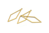 Brass Diamond Charm, 24 Raw Brass Rhombus Charms With 1 Loop, Earrings, Findings (42x14x0,60mm) D0773