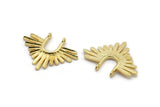 Gold Ethnic Pendant, 2 Gold Plated Brass Ethnic Charms With 2 Loops, Findings (32x24mm) N0812 Q0813