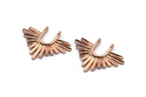 Rose Gold Ethnic Pendant, 2 Rose Gold Plated Brass Ethnic Charms With 2 Loops, Findings (32x24mm) N0812 Q0813