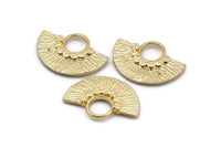 Semi Circle Pendant, 2 Gold Plated Brass Semi Circle  Pendants (26x18mm) U141 Q0363