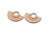 Semi Circle Pendant, 2 Rose Gold Plated Brass Semi Circle  Pendants (26x18mm) U141 Q0363