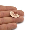 Semi Circle Pendant, 2 Rose Gold Plated Brass Semi Circle  Pendants (26x18mm) U141 Q0363