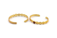 Gold Moon Cuff, Gold Plated Brass Moon Phases Cuff Stone Setting With 1 Pad - Pad Size 6mm N1682