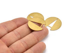 Brass Round Charm, 10 Raw Brass Round Charms With 1 Hole, Earrings, Pendants, Findings (25x24x0.80mm) D1206