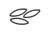 Black Marquise Ring , 50 Oxidized Brass Black Marquise Ring, Connector, Charms (8x20x0.80mm) D0041
