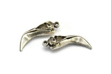 Bird Skull Charm, 1 Antique Silver Plated Brass Bird Skull Pendants, (30x9x8mm) N0490