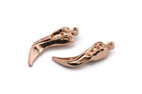 Kuş Kafatası Tılsımı, 1 Gül Altın Kaplama Pirinç Kuş Kafatası Kolye Ucu, (30x9x8mm) N0490 Q0307