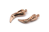 Kuş Kafatası Tılsımı, 1 Gül Altın Kaplama Pirinç Kuş Kafatası Kolye Ucu, (30x9x8mm) N0490 Q0307