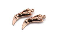 Kuş Kafatası Tılsımı, 1 Gül Altın Kaplama Pirinç Kuş Kafatası Kolye Ucu, (30x9x8mm) N0490 Q0307
