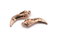 Kuş Kafatası Tılsımı, 1 Gül Altın Kaplama Pirinç Kuş Kafatası Kolye Ucu, (30x9x8mm) N0490 Q0307
