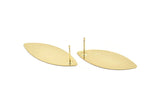 Gold Marquise Earring, 4 Gold Plated Brass Marquise Stud Earrings (35x14x0.45mm) B0098 A1308 H0207