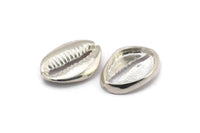 Silver Shell Finding, 925 Silver Cowrie Shell Findings, Pendants, Charms, Earrings, Beads (20-25mm) E275