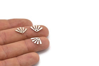 Silver Sun Charm, 50 Antique Silver Plated Brass Rising Sun Flag Charms With 1 Hole, Findings, Earrings (15x9x0.60mm) D944 H1144