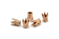 Rose Gold Beads, 5 Rose Gold Plated Crowns Beads (11x9mm) R075 Q0210