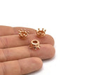 Rose Gold Crowns, 3 Rose Gold Plated Crown Beads 11x6mm R075 N0275 Q0210
