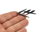 Black Flat Spike Charm, 24 Oxidized Black Brass Flat Spike Charms (32x5mm) Brs 286-d A0269