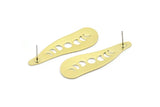 Brass Irregular Earring, 6 Raw Brass Moon Phases Patterned Irregular Shaped Earrings (43x14x0.80mm) M03301 A2875