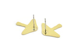 Brass Stud Earring, 10 Raw Brass Mushroom Shaped Stud Earrings (15x18x0.60mm) A2947