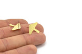Brass Stud Earring, 10 Raw Brass Mushroom Shaped Stud Earrings (15x18x0.60mm) A2947