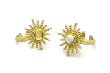 Brass Ring Setting, 2 Raw Brass Adjustable Rings With 1 Stone Settings - Pad Size 6mm N1263