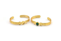 Gold Moon Cuff, Gold Plated Brass Moon Phases Cuff Stone Setting With 1 Pad -  Pad Size 8mm N1674