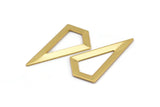 Gold Triangle Pendant, 2 Gold Plated Brass Triangle Pendants, Charms, Earrings (38x20x0.8mm) U148 Q0475