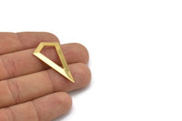 Gold Triangle Pendant, 2 Gold Plated Brass Triangle Pendants, Charms, Earrings (38x20x0.8mm) U148 Q0475