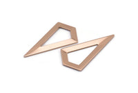 Gül Altın Üçgen Kolye, 2 Gül Altın Kaplama Pirinç Üçgen Kolye, Tılsımlar, Küpeler (38x20x0,8 mm) U148 Q0475