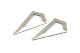 Silver Triangle Pendant, 3 Silver Tone Triangle Pendants, Charms, Earrings (38x20x0.8mm) U148 H0570
