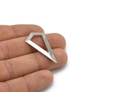 Silver Triangle Pendant, 3 Silver Tone Triangle Pendants, Charms, Earrings (38x20x0.8mm) U148 H0570