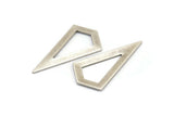Silver Triangle Pendant, 3 Antique Silver Plated Brass Triangle Pendants, Charms, Earrings (38x20x0.8mm) U148 H0570