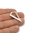 Silver Triangle Pendant, 3 Antique Silver Plated Brass Triangle Pendants, Charms, Earrings (38x20x0.8mm) U148 H0570