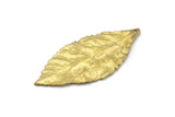 Wide Brass Leaf, Raw Brass Leaf  Charms (46x20mm) N0190