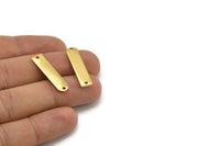 D Shape Rings - 3 Gold Plated Brass D Shape Connectors With 2 Holes (27.5x6.5x1mm) BS 1937