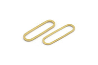 Oval Brass Charm, 50 Raw Brass Oval Connectors (20x6x0.8mm) BS 1857