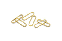 Oval Brass Charm, 50 Raw Brass Oval Connectors (20x6x0.8mm) BS 1857