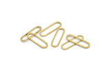 Oval Brass Charm, 50 Raw Brass Oval Connectors (20x6x0.8mm) BS 1857