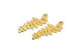 Gold Leaf Charm, 6 Gold Plated Brass Leaf Charms With 1 Loop, Pendants, Findings (28x11x0.80mm) D1232 Q0892