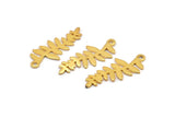Gold Leaf Charm, 6 Gold Plated Brass Leaf Charms With 1 Loop, Pendants, Findings (28x11x0.80mm) D1232 Q0892