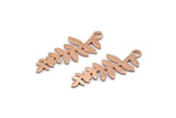 Rose Gold Leaf Charm, 6 Rose Gold Plated Brass Leaf Charms With 1 Loop, Pendants, Findings (28x11x0.80mm) D1232 Q0892