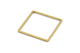 Brass Square Ring, 8 Raw Brass Square Connectors (35x1.5mm) D1517