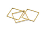 Brass Square Ring, 8 Raw Brass Square Connectors (35x1.5mm) D1517