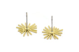 Brass Sun Earring, 12 Raw Brass Sun Shaped Stud Earrings (11x12x0.60mm) A2958