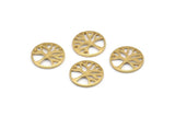 Brass Tree Charm, 50 Raw Brass Tree Charms, Pendants, Findings (12x1mm) D1228