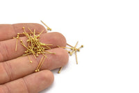 Gold Ball Pin, 200 Gold Tone Brass Ball Head Pins, Findings (16mm) A0004