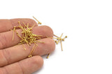 Gold Ball Pin, 200 Gold Tone Brass Ball Head Pins, Findings (16mm) A0004