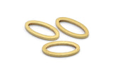 Brass Oval Connector, 24 Raw Brass Oval Connectors, Charms, Findings (16x8x1.5mm) D1564