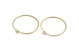 Brass Earring Wire, 24 Raw Brass Earring Wires (30mm) D1703